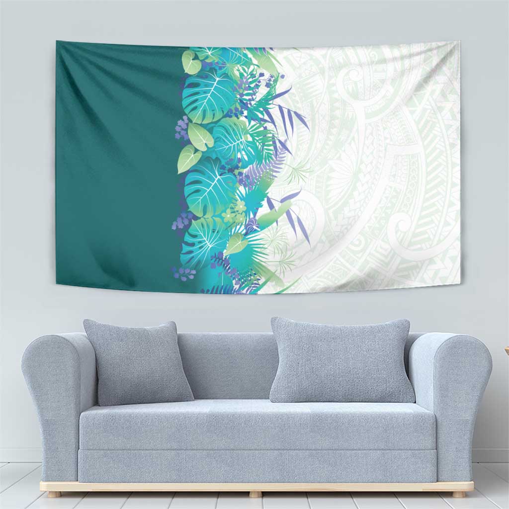 Hawaii Tropical Plant Teal Tapestry Vibrant Polynesian Pattern LT01 - Polynesian Pride