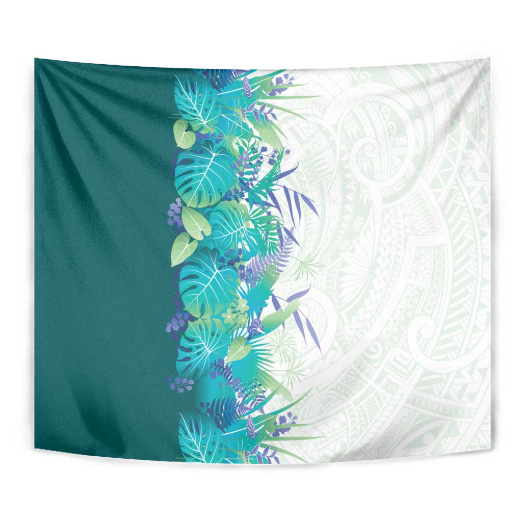 Hawaii Tropical Plant Teal Tapestry Vibrant Polynesian Pattern LT01 - Polynesian Pride