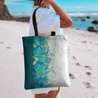 Hawaii Tropical Plant Teal Tote Bag Vibrant Polynesian Pattern LT01 - Polynesian Pride