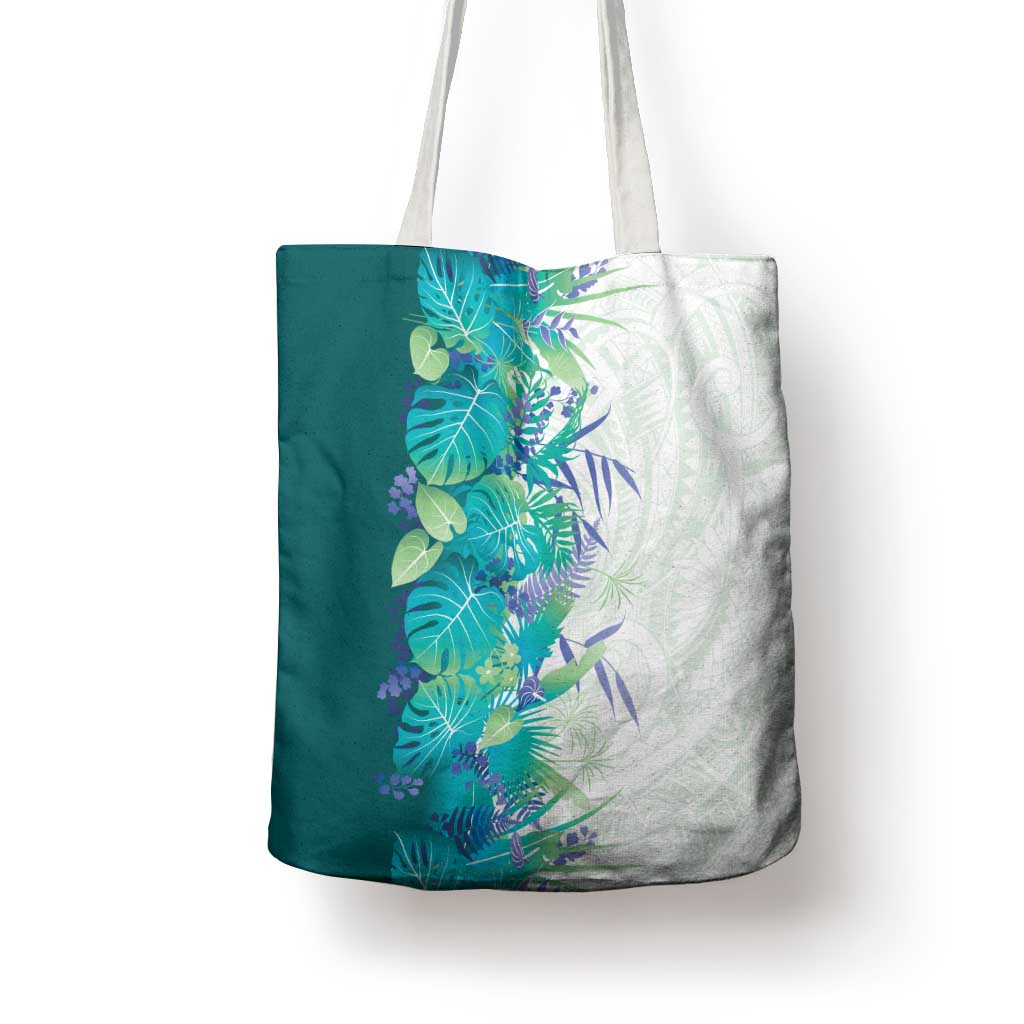 Hawaii Tropical Plant Teal Tote Bag Vibrant Polynesian Pattern LT01 - Polynesian Pride