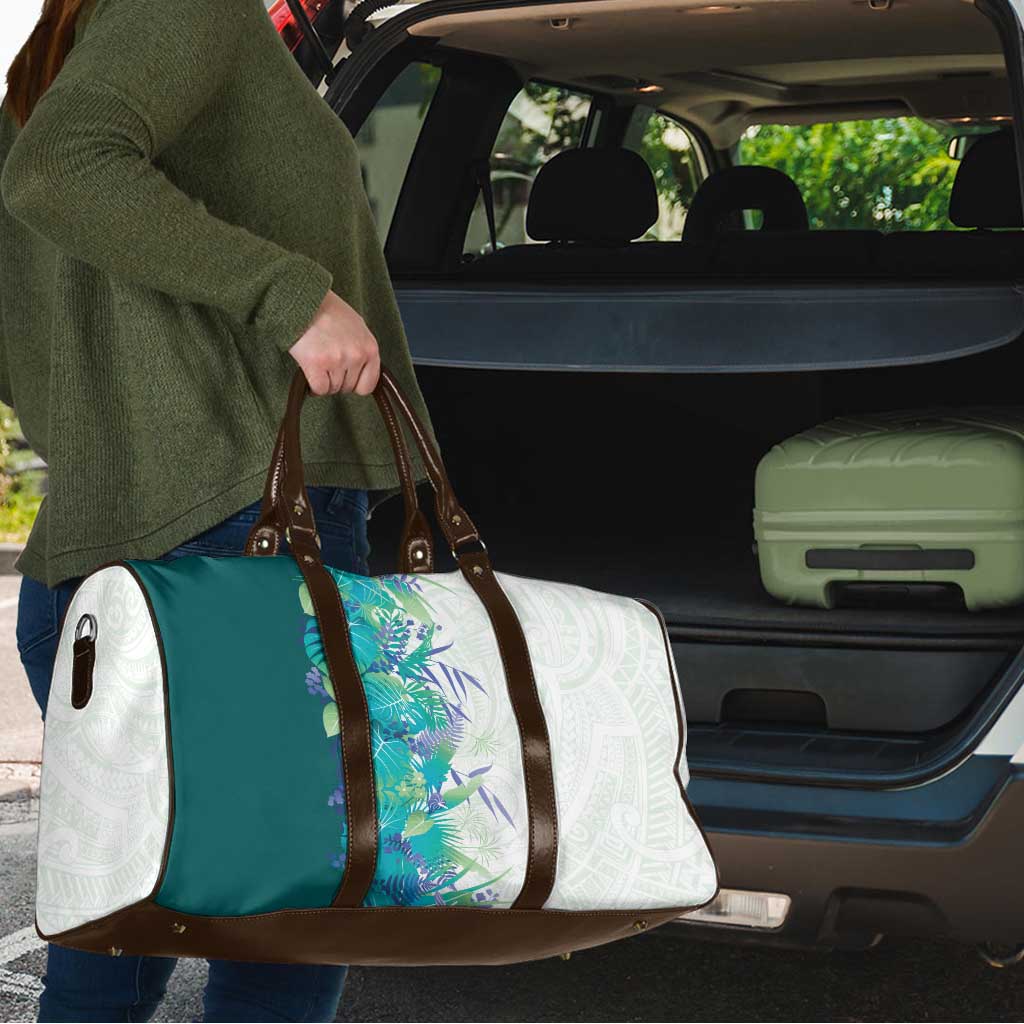 Hawaii Tropical Plant Teal Travel Bag Vibrant Polynesian Pattern LT01 - Polynesian Pride