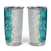 Hawaii Tropical Plant Teal Tumbler Cup Vibrant Polynesian Pattern LT01 Teal - Polynesian Pride