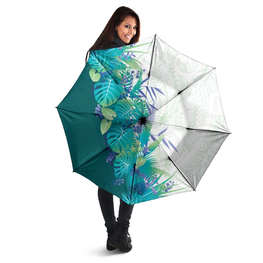 Hawaii Tropical Plant Teal Umbrella Vibrant Polynesian Pattern LT01 - Polynesian Pride