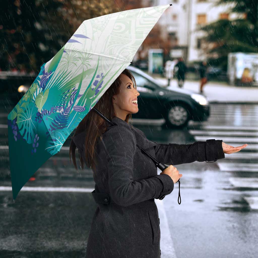 Hawaii Tropical Plant Teal Umbrella Vibrant Polynesian Pattern LT01 - Polynesian Pride