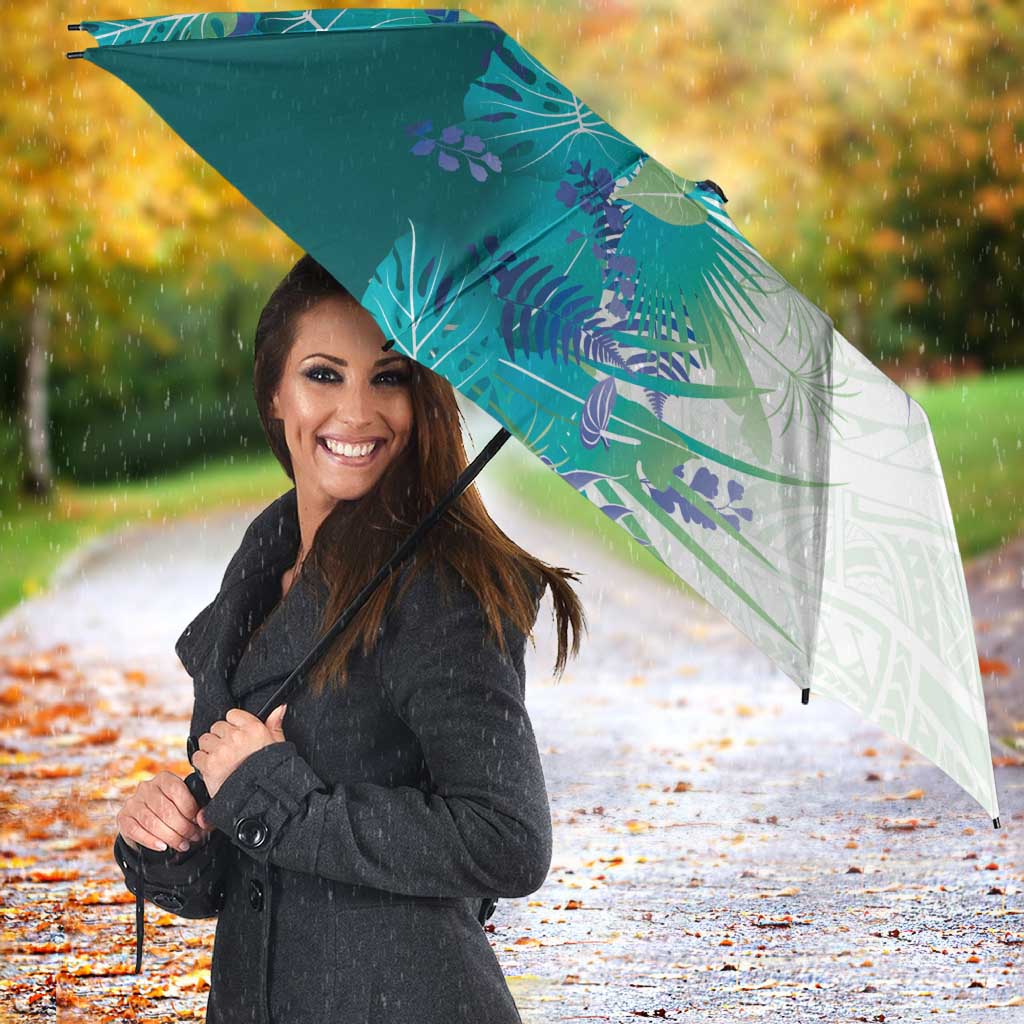 Hawaii Tropical Plant Teal Umbrella Vibrant Polynesian Pattern LT01 - Polynesian Pride