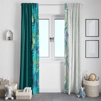 Hawaii Tropical Plant Teal Window Curtain Vibrant Polynesian Pattern LT01 - Polynesian Pride