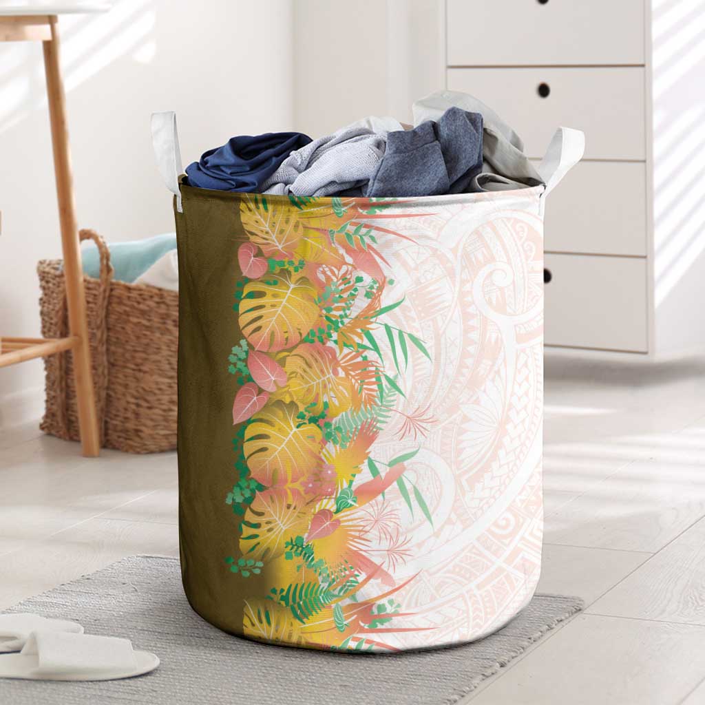 Hawaii Tropical Plant Lenalena Laundry Basket Vibrant Polynesian Pattern LT01 Yellow - Polynesian Pride
