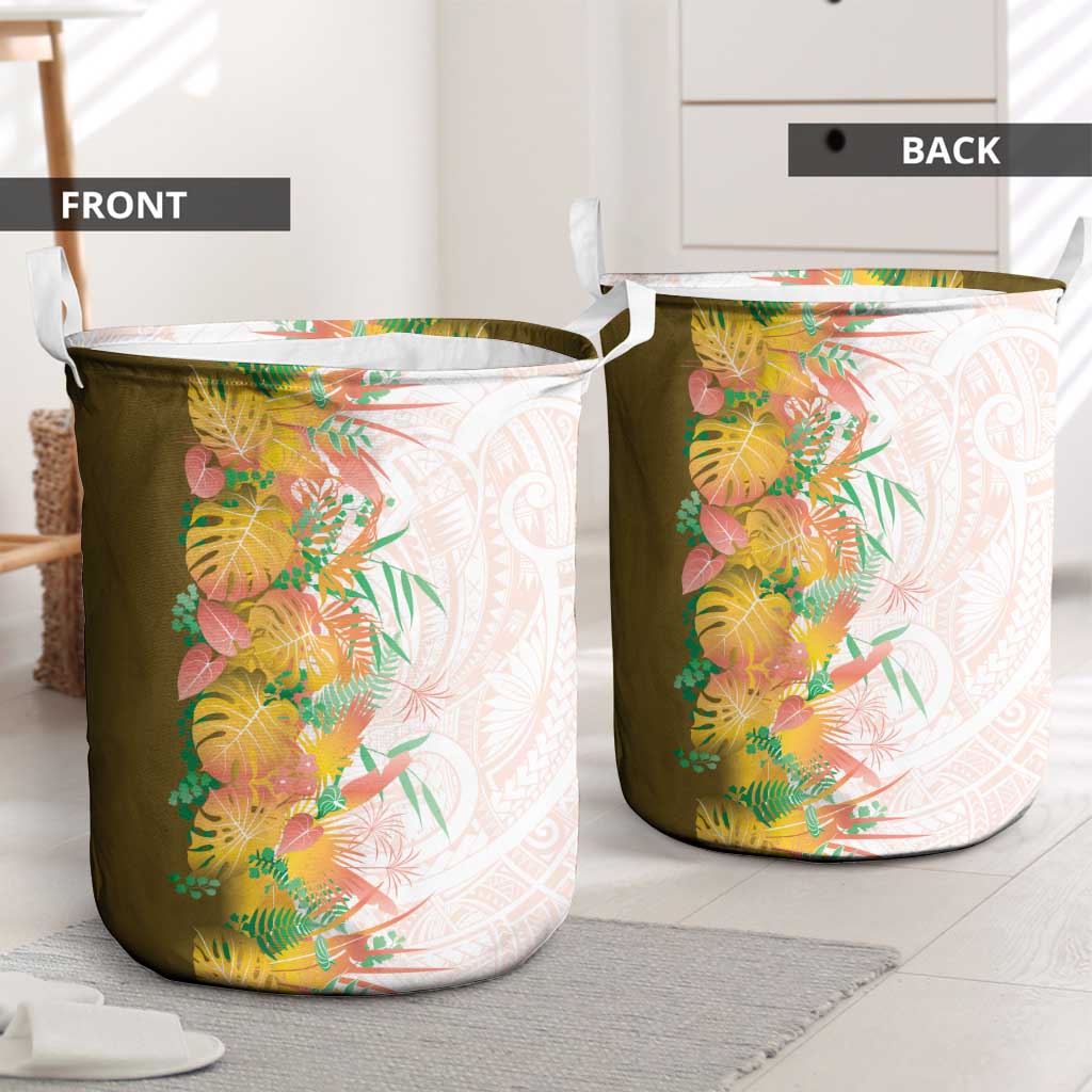 Hawaii Tropical Plant Lenalena Laundry Basket Vibrant Polynesian Pattern LT01 - Polynesian Pride