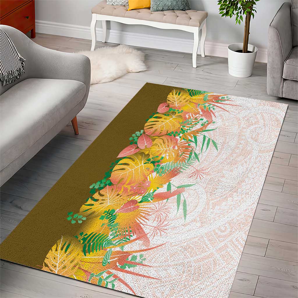 Hawaii Tropical Plant Lenalena Area Rug Vibrant Polynesian Pattern LT01 - Polynesian Pride