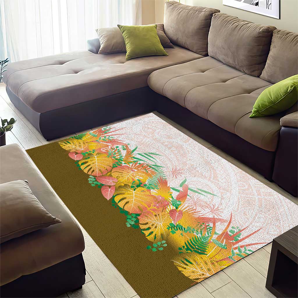Hawaii Tropical Plant Lenalena Area Rug Vibrant Polynesian Pattern LT01 - Polynesian Pride