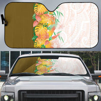 Hawaii Tropical Plant Lenalena Auto Sun Shade Vibrant Polynesian Pattern LT01 Yellow - Polynesian Pride