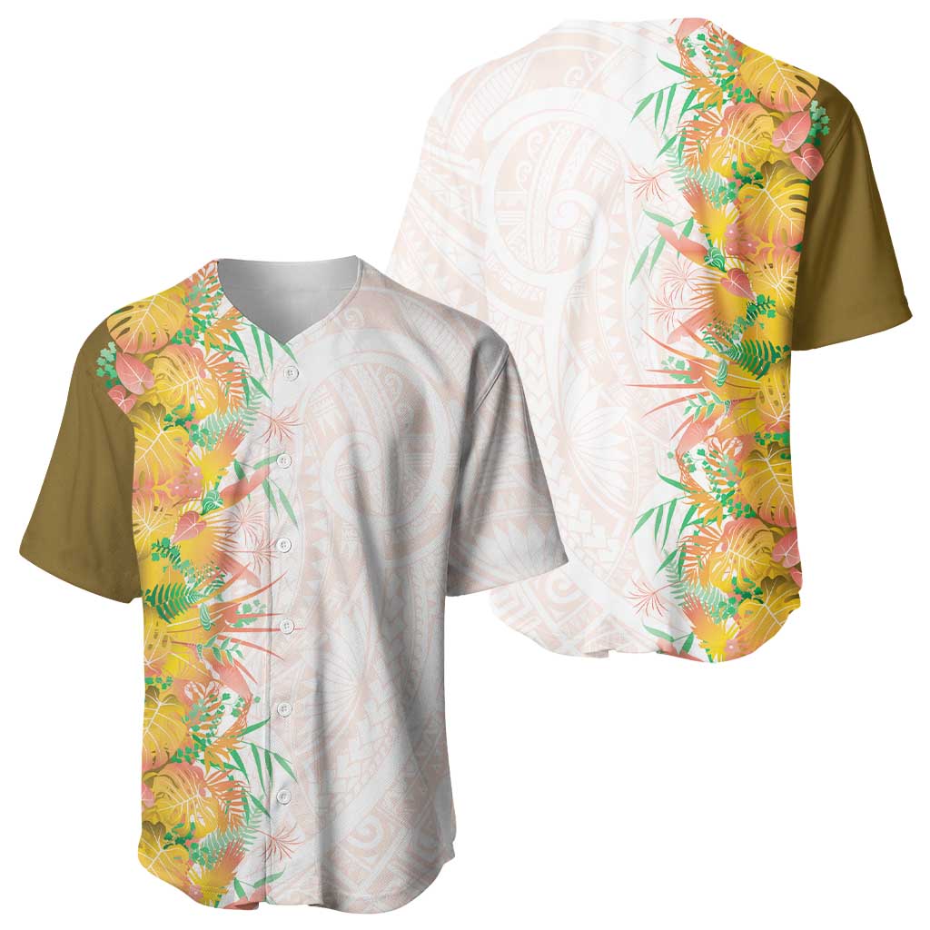 Hawaii Tropical Plant Lenalena Baseball Jersey Vibrant Polynesian Pattern LT01 - Polynesian Pride