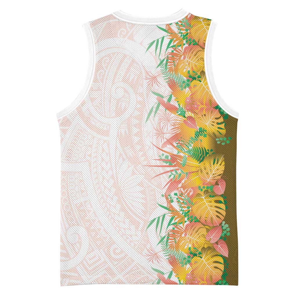 Hawaii Tropical Plant Lenalena Basketball Jersey Vibrant Polynesian Pattern