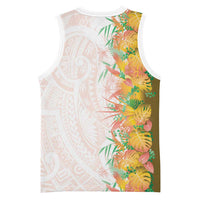 Hawaii Tropical Plant Lenalena Basketball Jersey Vibrant Polynesian Pattern