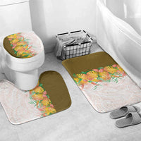 Hawaii Tropical Plant Lenalena Bathroom Set Vibrant Polynesian Pattern LT01 Mat Set Only (3 pcs) One Size Yellow - Polynesian Pride