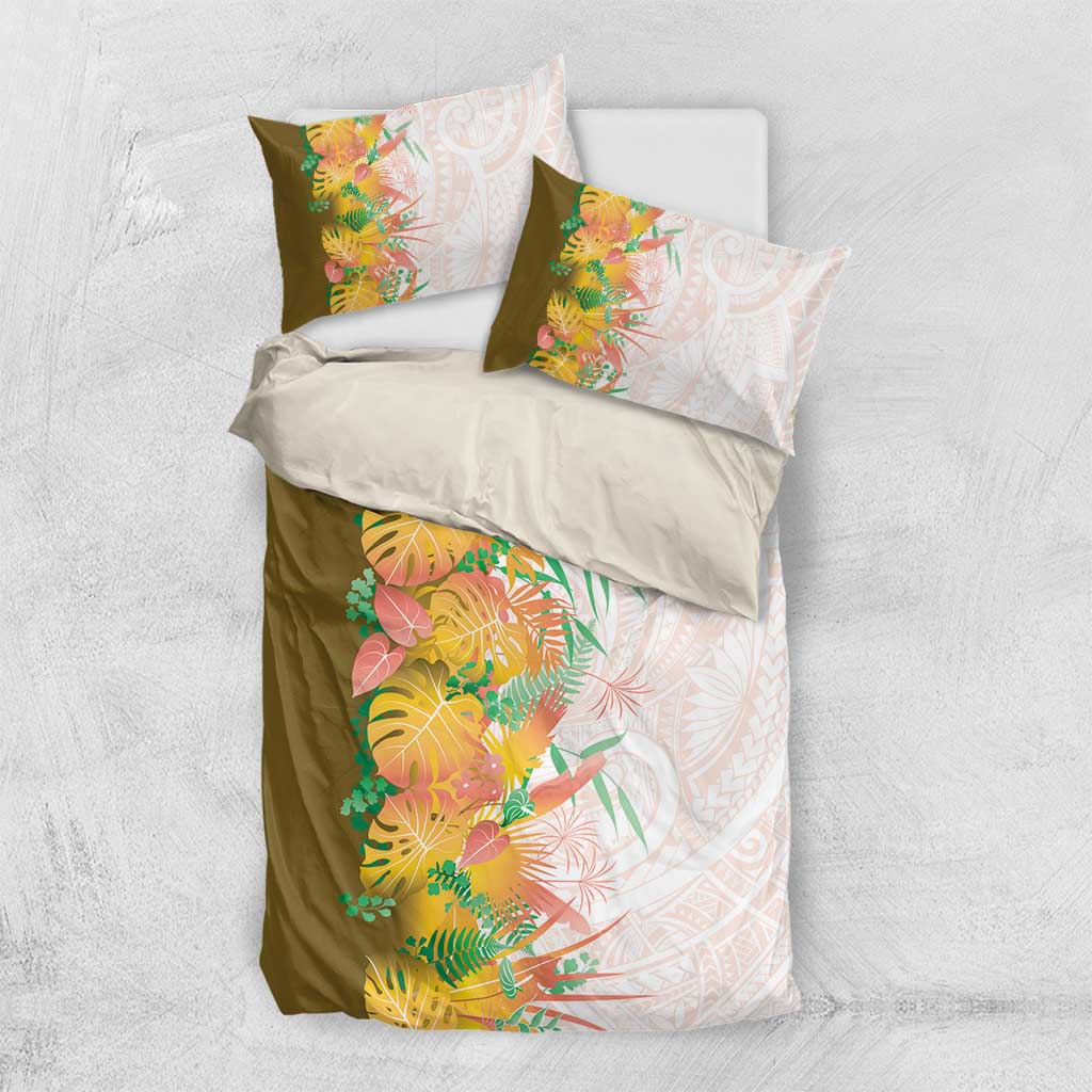 Hawaii Tropical Plant Lenalena Bedding Set Vibrant Polynesian Pattern LT01 US Twin 172cm x 218cm Yellow - Polynesian Pride
