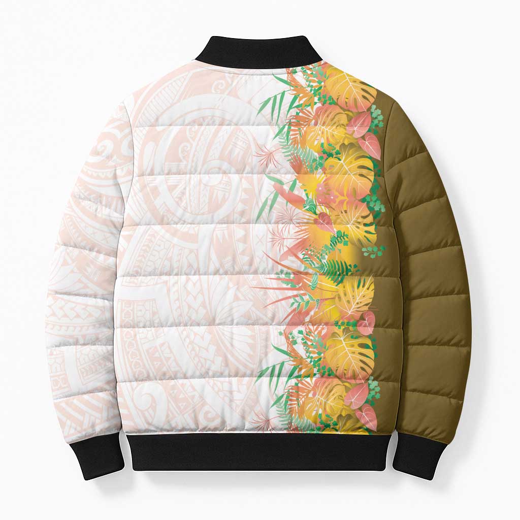 Hawaii Tropical Plant Lenalena Bomber Puffer Jacket Vibrant Polynesian Pattern LT01 - Polynesian Pride
