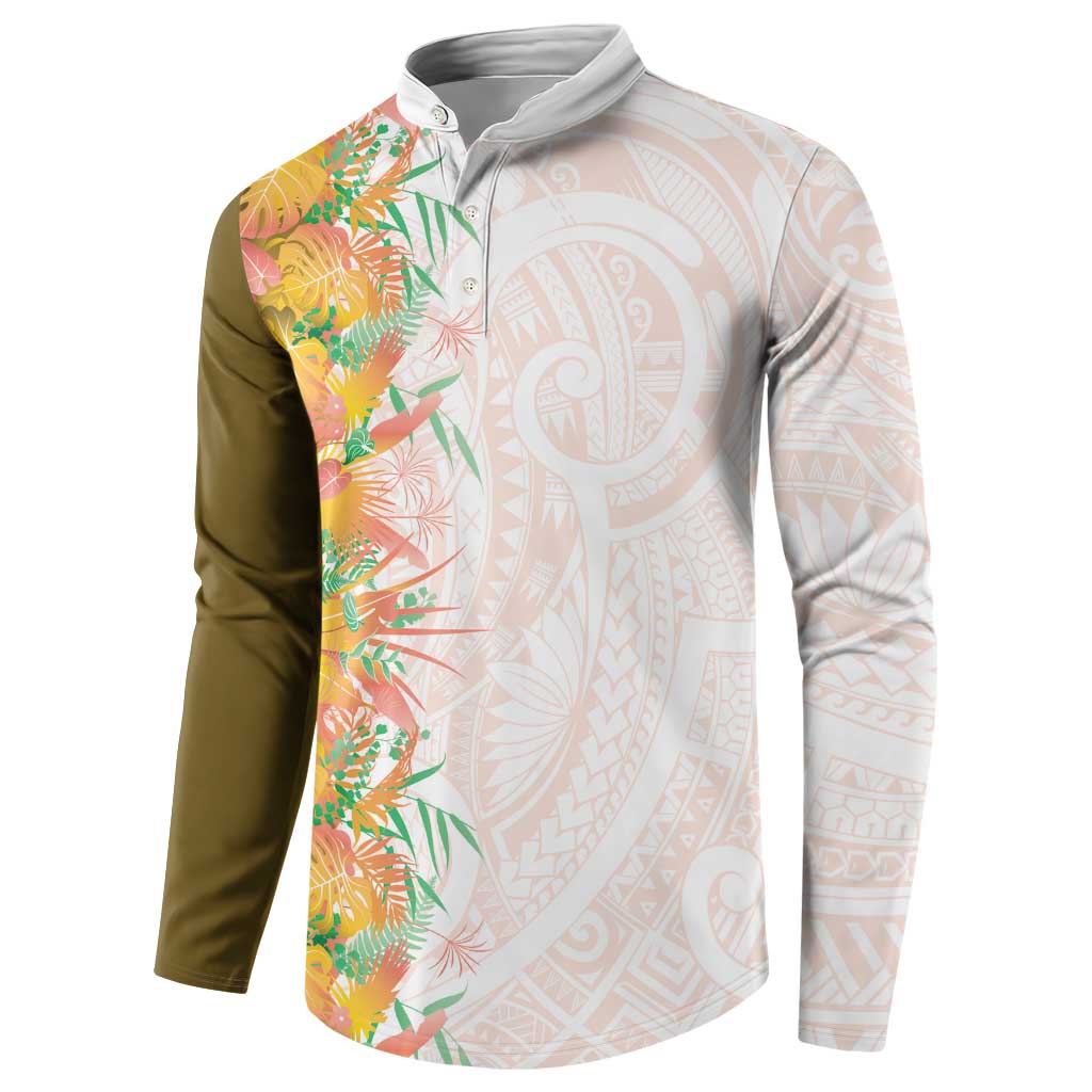 Hawaii Tropical Plant Lenalena Button Sweatshirt Vibrant Polynesian Pattern LT01 - Polynesian Pride
