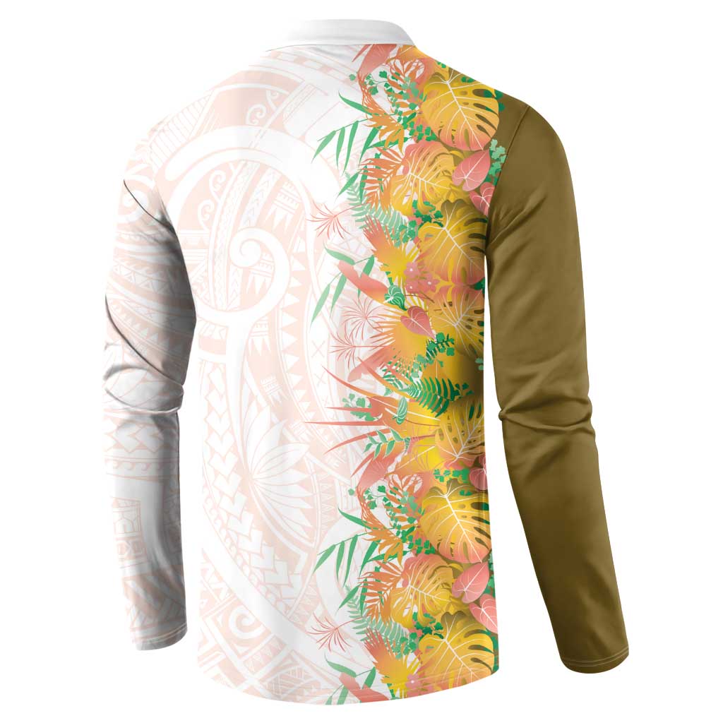 Hawaii Tropical Plant Lenalena Button Sweatshirt Vibrant Polynesian Pattern LT01 - Polynesian Pride