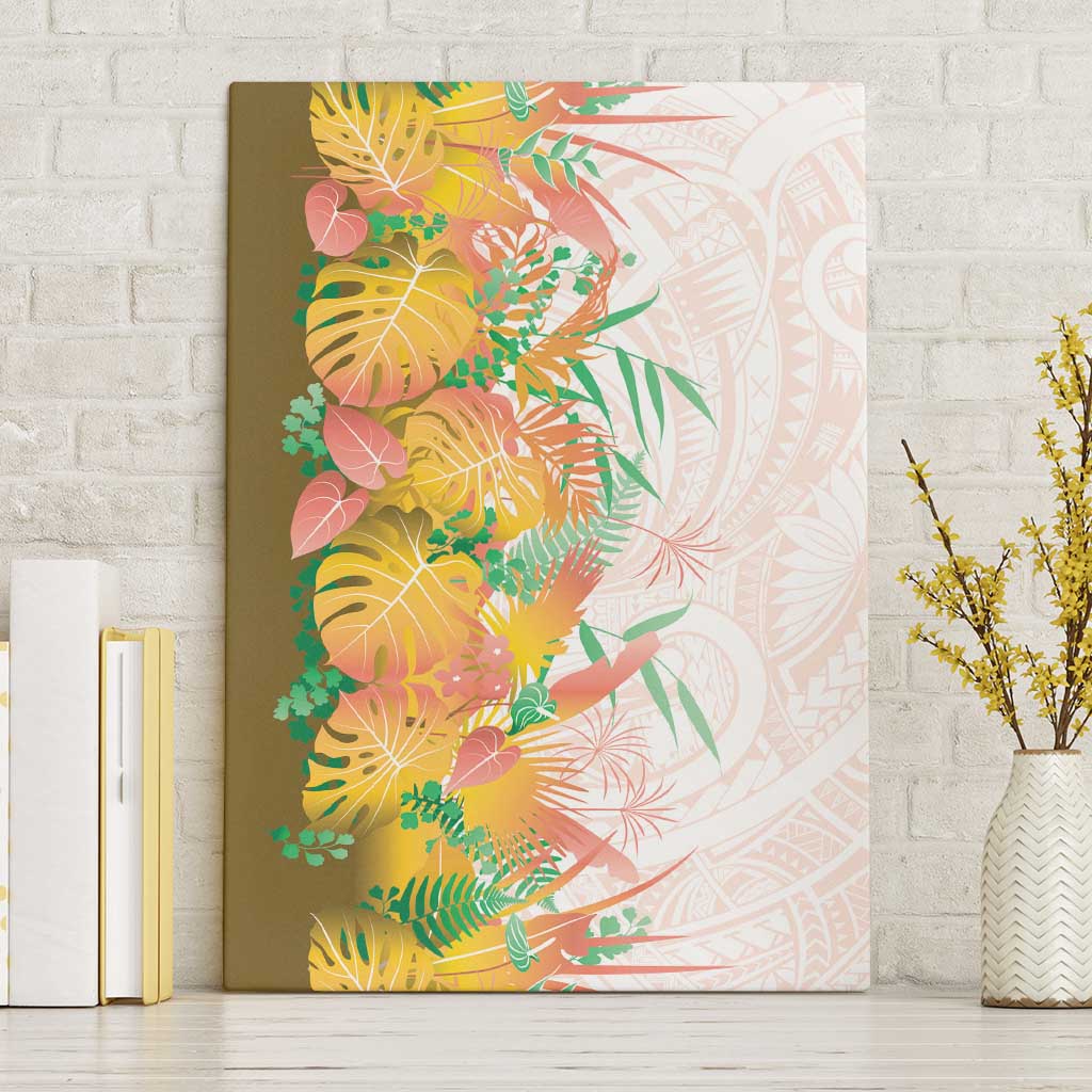 Hawaii Tropical Plant Lenalena Canvas Wall Art Vibrant Polynesian Pattern LT01 Without Frame Yellow - Polynesian Pride