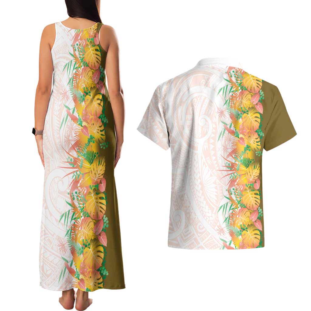 Hawaii Tropical Plant Lenalena Couples Matching Tank Maxi Dress and Hawaiian Shirt Vibrant Polynesian Pattern LT01 - Polynesian Pride
