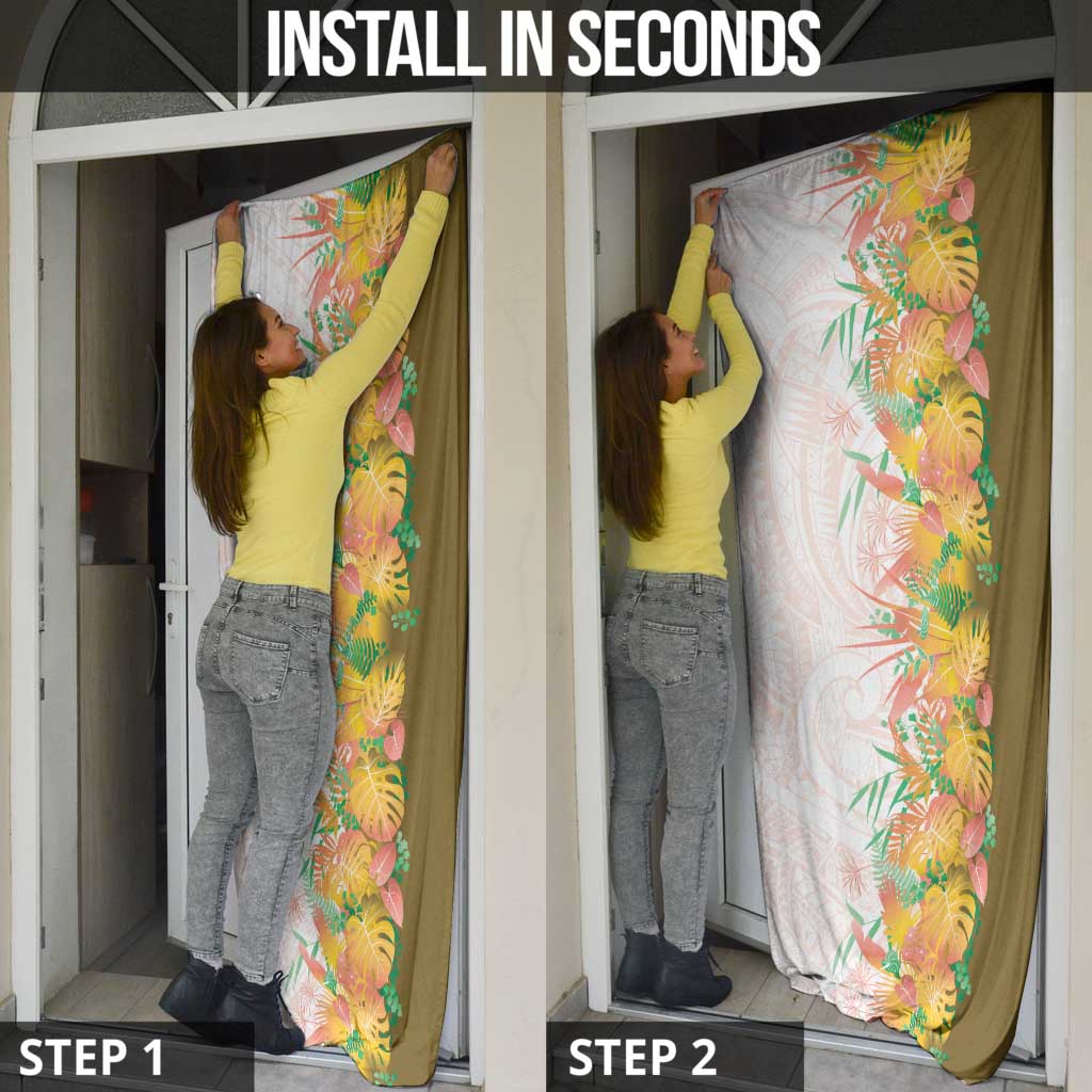 Hawaii Tropical Plant Lenalena Door Cover Vibrant Polynesian Pattern LT01 - Polynesian Pride