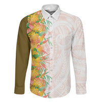 Hawaii Tropical Plant Lenalena Family Matching Mermaid Dress and Hawaiian Shirt Vibrant Polynesian Pattern