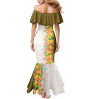 Hawaii Tropical Plant Lenalena Family Matching Mermaid Dress and Hawaiian Shirt Vibrant Polynesian Pattern