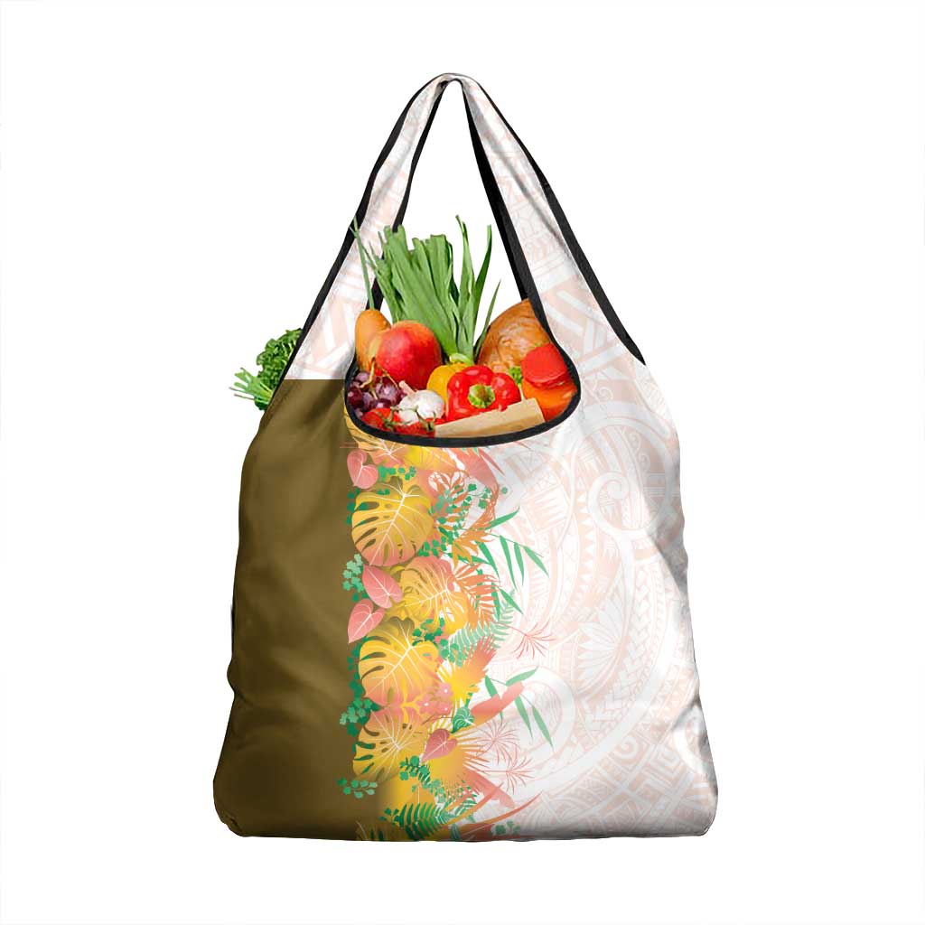 Hawaii Tropical Plant Lenalena Grocery Bag Vibrant Polynesian Pattern LT01 1-pack One Size Yellow - Polynesian Pride