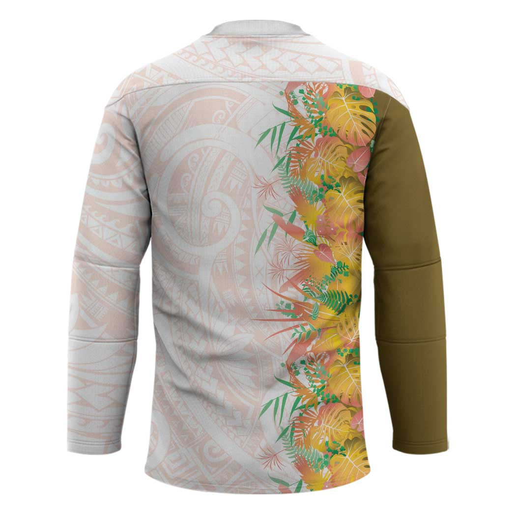 Hawaii Tropical Plant Lenalena Hockey Jersey Vibrant Polynesian Pattern LT01 - Polynesian Pride