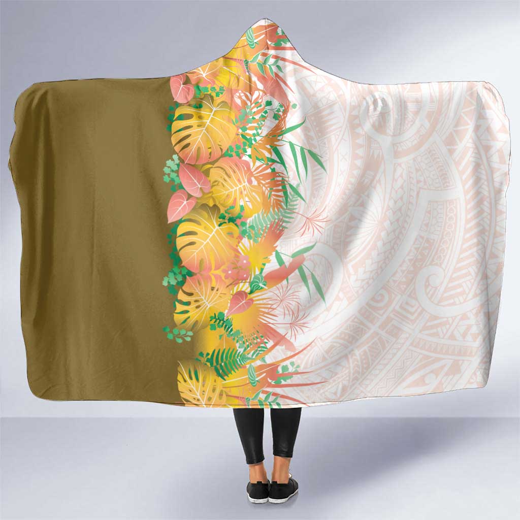 Hawaii Tropical Plant Lenalena Hooded Blanket Vibrant Polynesian Pattern LT01 One Size Yellow - Polynesian Pride