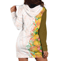 Hawaii Tropical Plant Lenalena Hoodie Dress Vibrant Polynesian Pattern