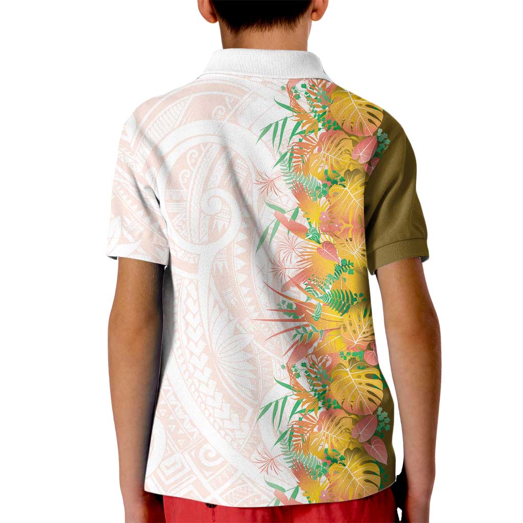 Hawaii Tropical Plant Lenalena Kid Polo Shirt Vibrant Polynesian Pattern LT01 - Polynesian Pride