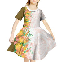Hawaii Tropical Plant Lenalena Kid Short Sleeve Dress Vibrant Polynesian Pattern LT01 - Polynesian Pride