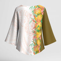 Hawaii Tropical Plant Lenalena Kimono Sleeve Blouse Vibrant Polynesian Pattern LT01 - Polynesian Pride