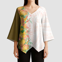 Hawaii Tropical Plant Lenalena Kimono Sleeve Blouse Vibrant Polynesian Pattern LT01 - Polynesian Pride