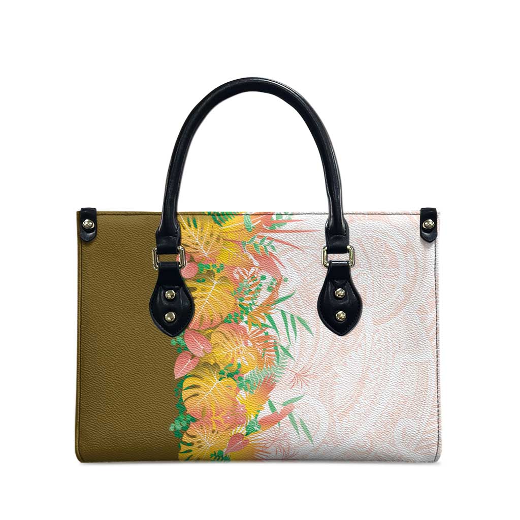 Hawaii Tropical Plant Lenalena Leather Bag Vibrant Polynesian Pattern LT01 - Polynesian Pride