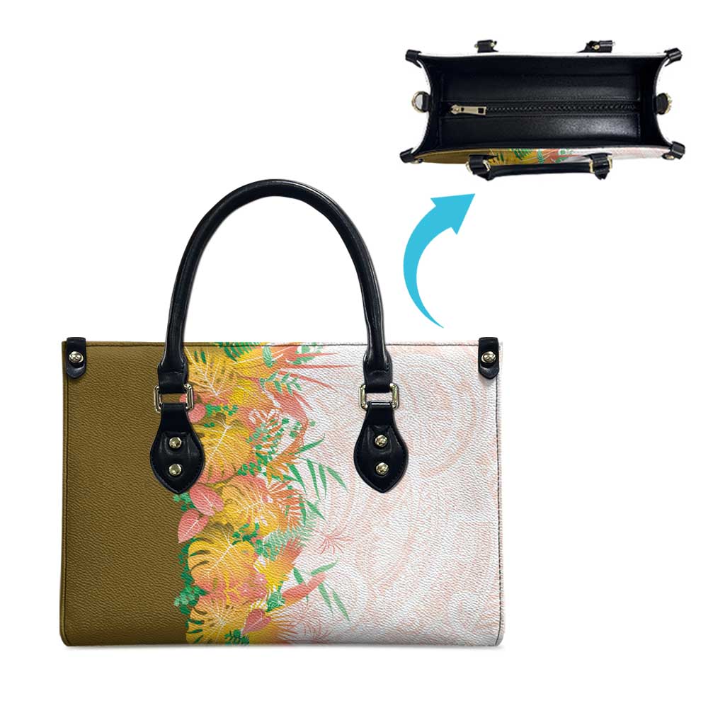 Hawaii Tropical Plant Lenalena Leather Bag Vibrant Polynesian Pattern LT01 - Polynesian Pride