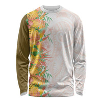 Hawaii Tropical Plant Lenalena Long Sleeve Shirt Vibrant Polynesian Pattern LT01 Unisex Yellow - Polynesian Pride
