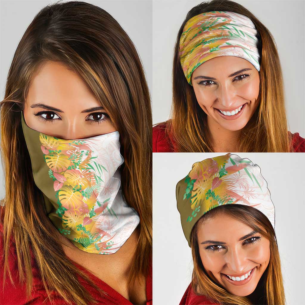 Hawaii Tropical Plant Lenalena Neck Gaiter Vibrant Polynesian Pattern LT01 - Polynesian Pride