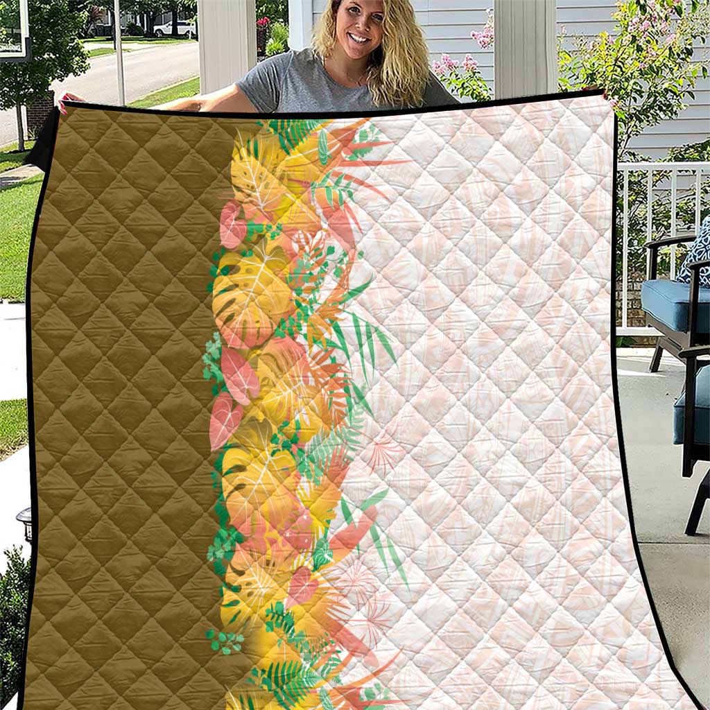 Hawaii Tropical Plant Lenalena Quilt Vibrant Polynesian Pattern LT01 Yellow - Polynesian Pride