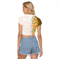 Hawaii Tropical Plant Lenalena Raglan Cropped T Shirt Vibrant Polynesian Pattern LT01 - Polynesian Pride