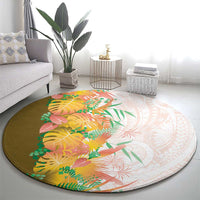 Hawaii Tropical Plant Lenalena Round Carpet Vibrant Polynesian Pattern LT01 - Polynesian Pride