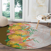 Hawaii Tropical Plant Lenalena Round Carpet Vibrant Polynesian Pattern LT01 - Polynesian Pride