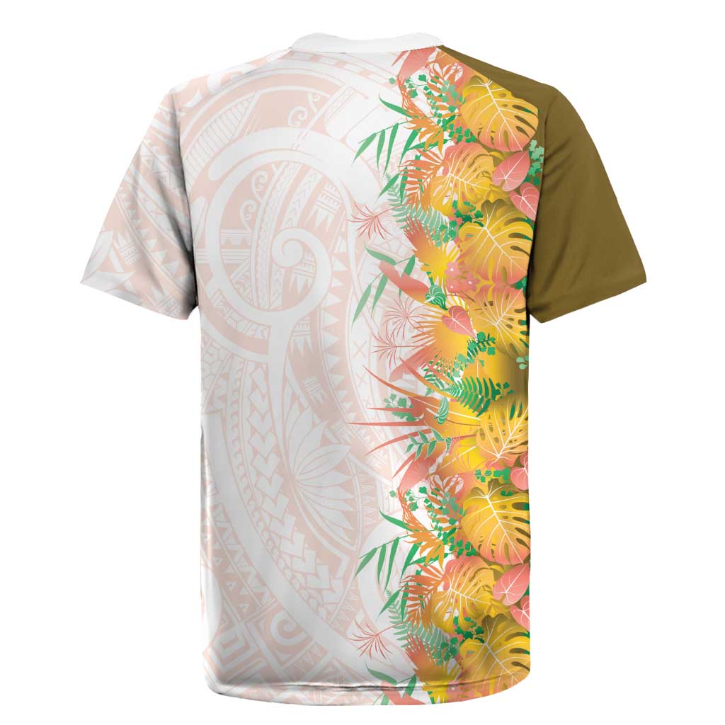 Hawaii Tropical Plant Lenalena Rugby Jersey Vibrant Polynesian Pattern LT01 - Polynesian Pride