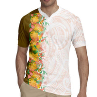 Hawaii Tropical Plant Lenalena Rugby Jersey Vibrant Polynesian Pattern LT01 - Polynesian Pride