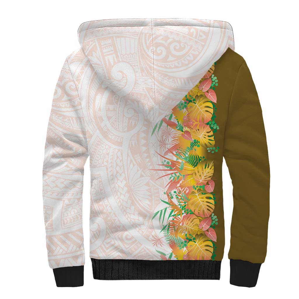 Hawaii Tropical Plant Lenalena Sherpa Hoodie Vibrant Polynesian Pattern LT01 - Polynesian Pride