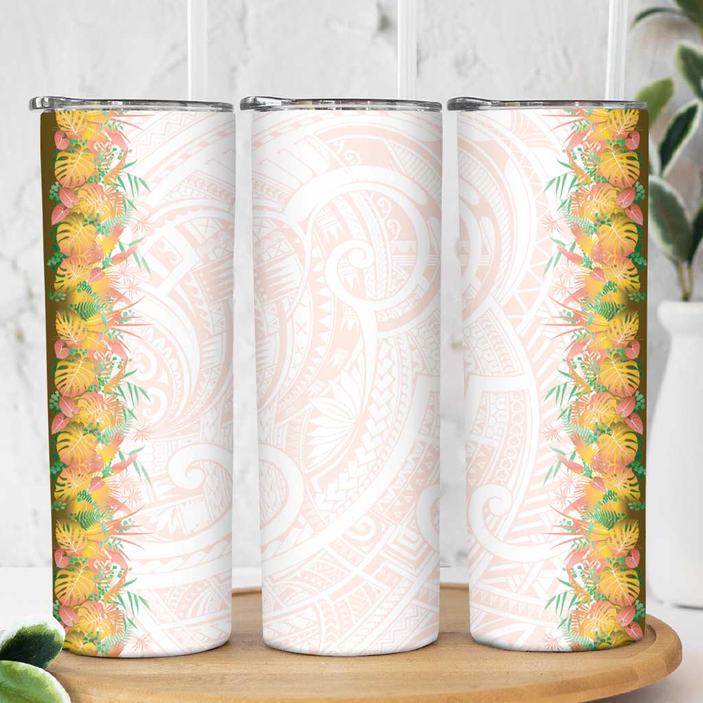 Hawaii Tropical Plant Lenalena Skinny Tumbler Vibrant Polynesian Pattern LT01 - Polynesian Pride