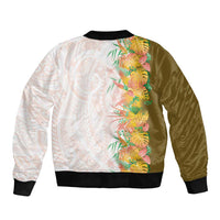 Hawaii Tropical Plant Lenalena Sleeve Zip Bomber Jacket Vibrant Polynesian Pattern LT01 - Polynesian Pride