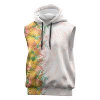 Hawaii Tropical Plant Lenalena Sleeveless Hoodie Vibrant Polynesian Pattern
